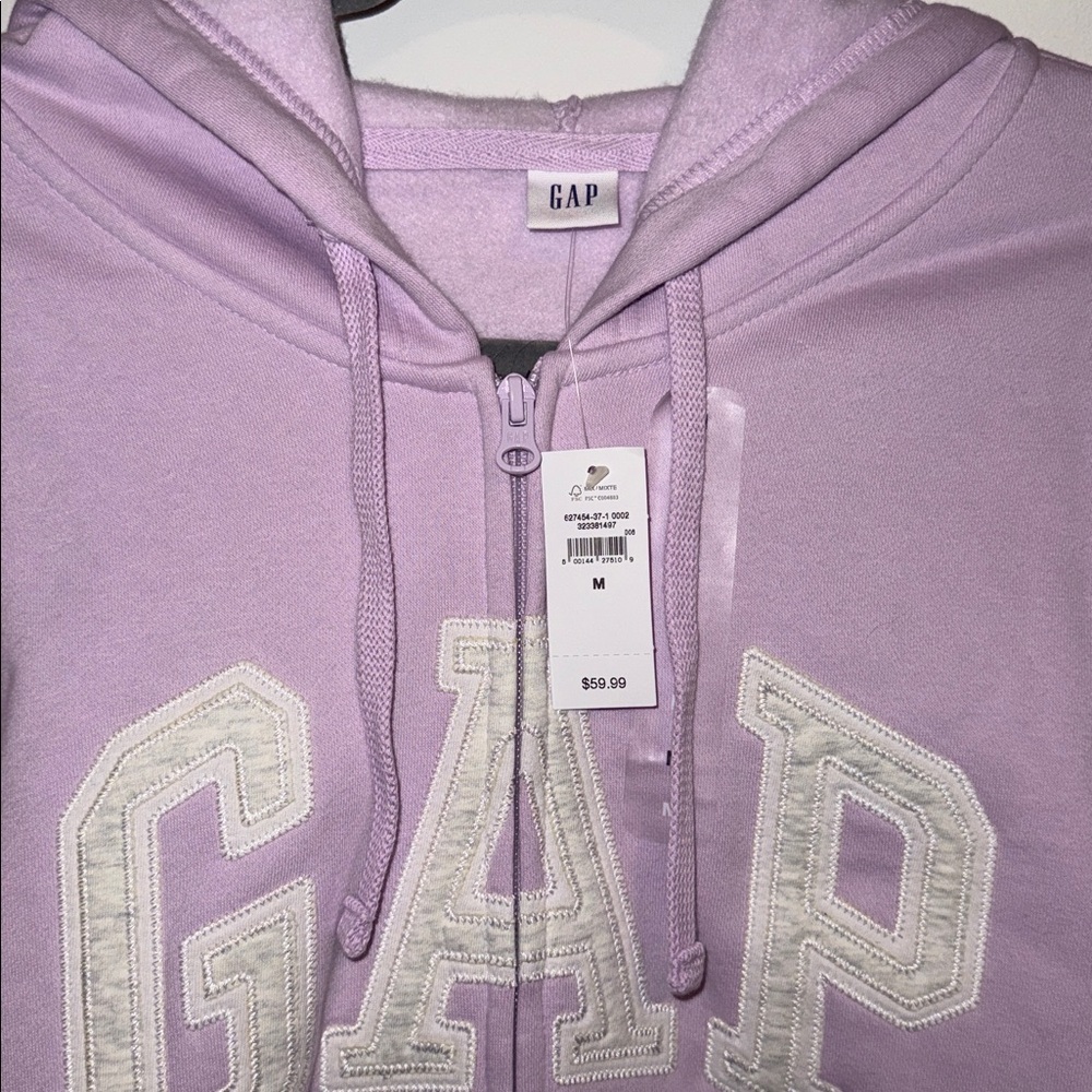 GAP Lilac Full-Zip Hoodie with White Logo - Picture 4 of 4